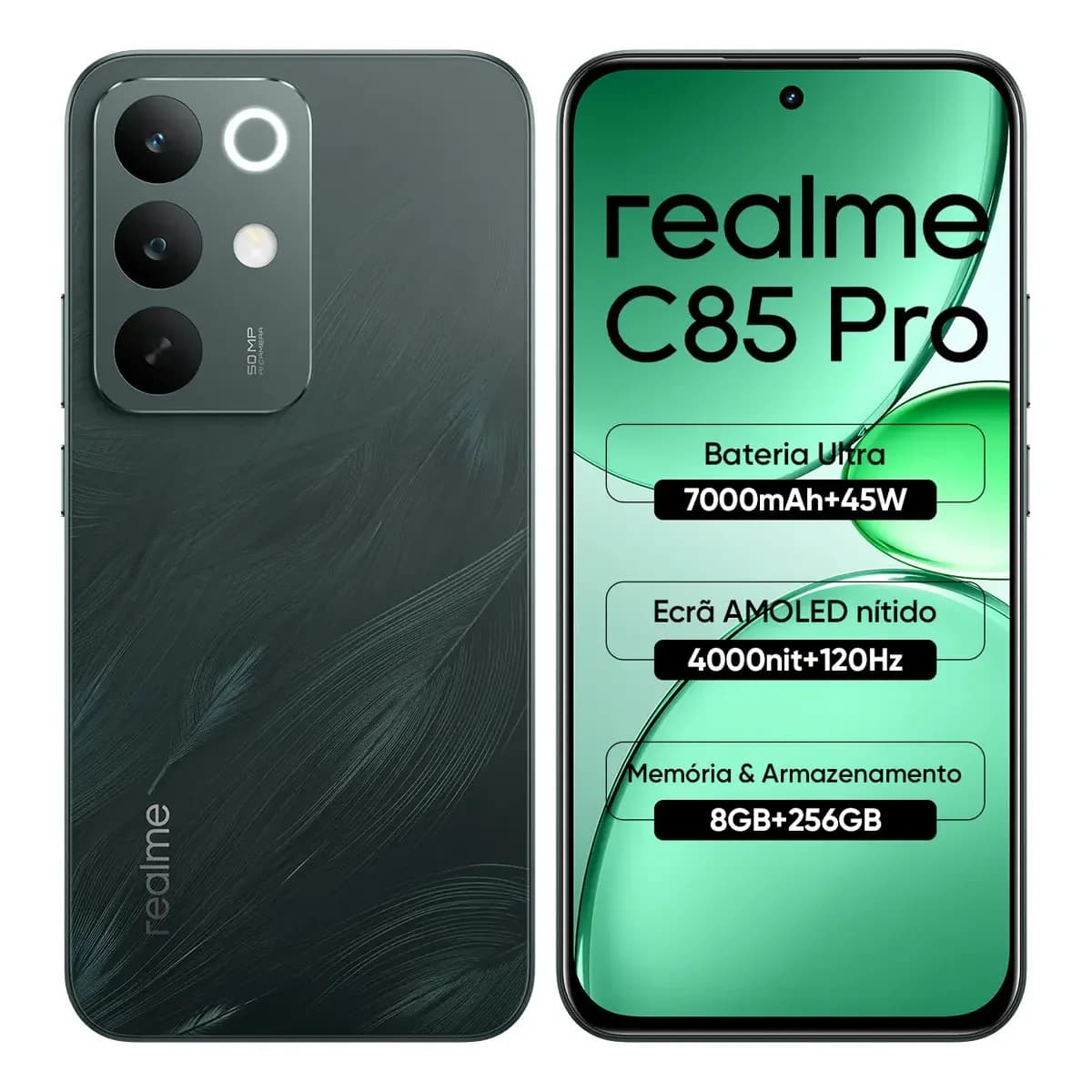 Celular Smartphone Realme C85 Pro 256gb 8gb Ram Dual Sim Bateria 7000mah IP69 Pro Resistência à água Verde