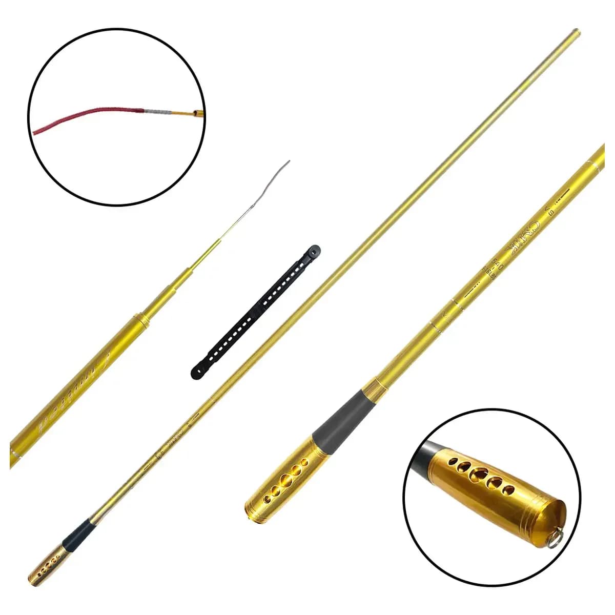 Vara Tel Cmik Dourada Limited 100% Carbon Gomo Longo 4,50m Cor Dourado