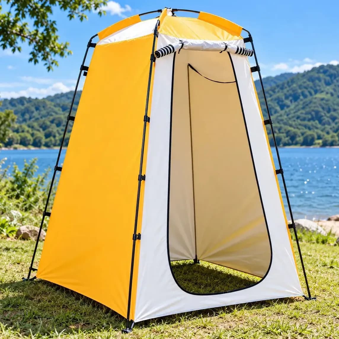 Barraca Trocador Banheiro Camping Praia 1,90m Portátil USD Amarelo