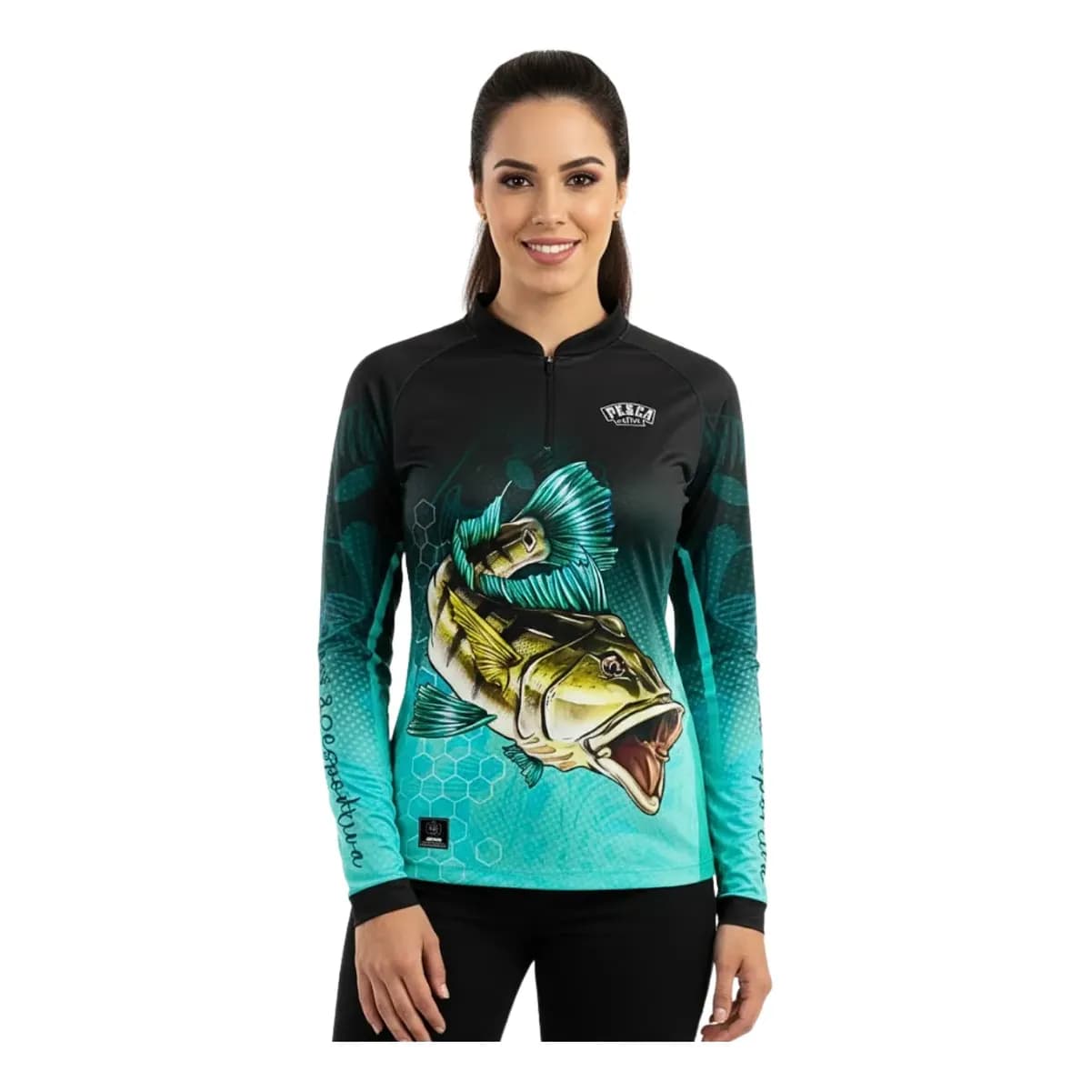 Camisa Camiseta Blusa De Pesca Tucunaré  Feminino Proteção Uv