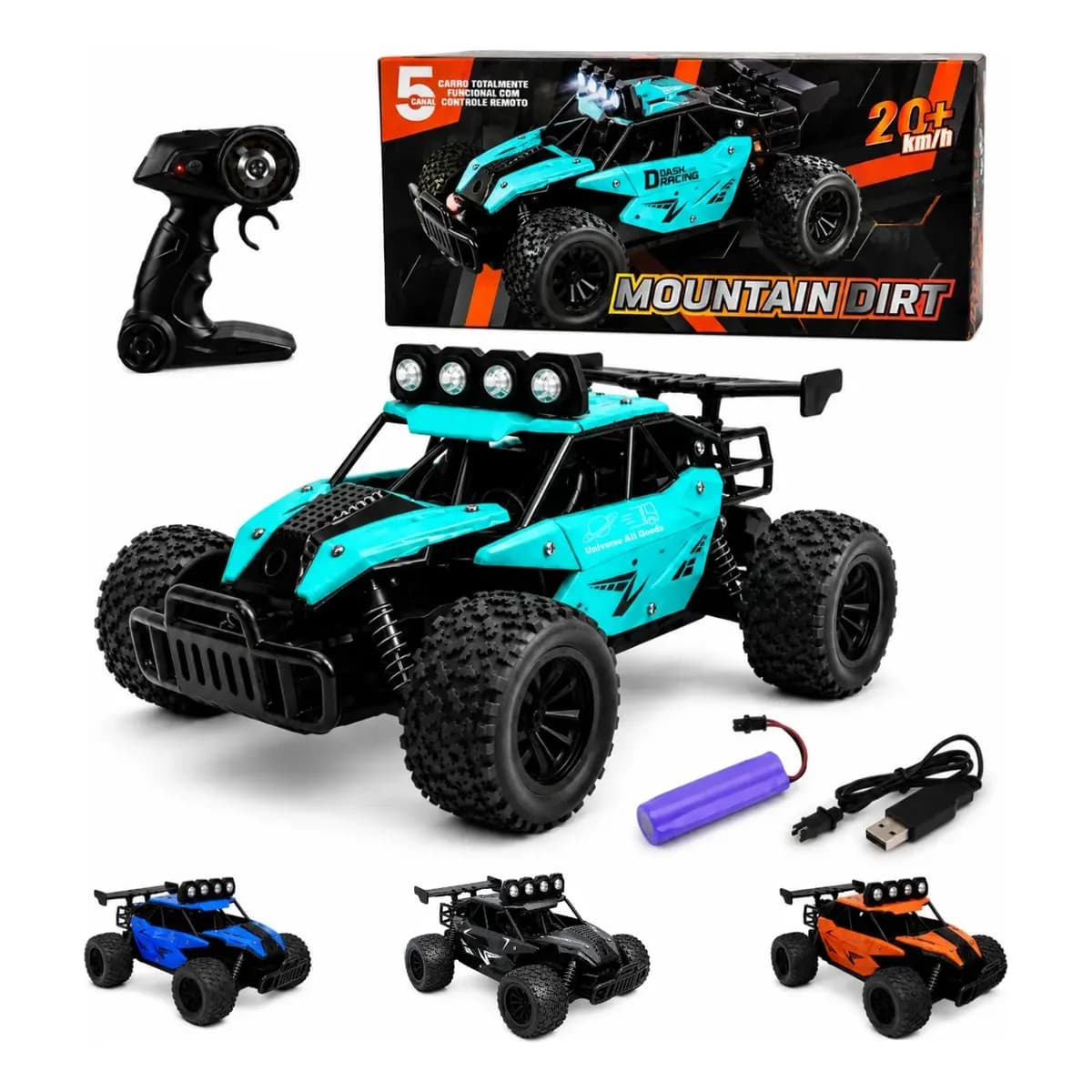 Carrinho de Controle Remoto Recarregável Grande Off Road Cross