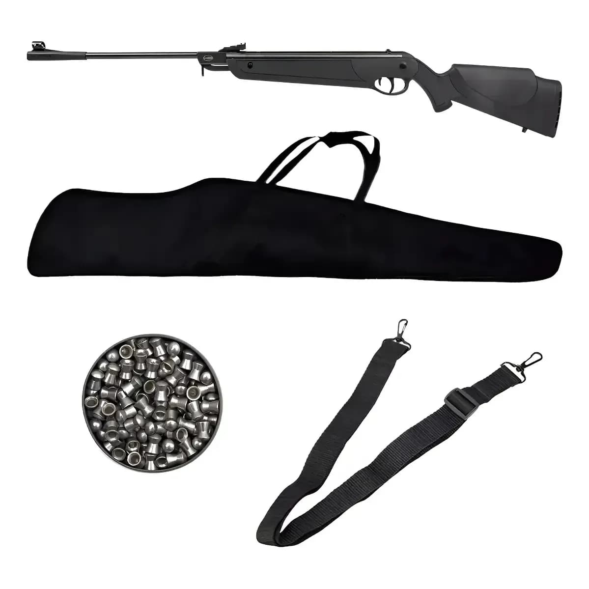 Carabina De Pressão Rossi Dione 5g 5,5mm Gás Ram Preto 139.7 Mm