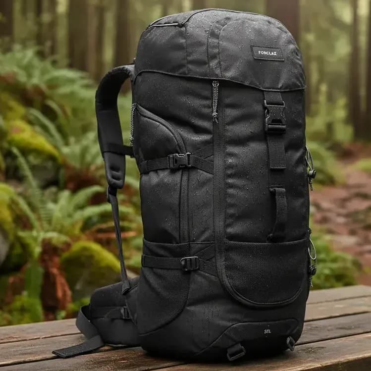 Mochila Trekking Forclaz 50L Preto Poliéster com Compartimento Notebook