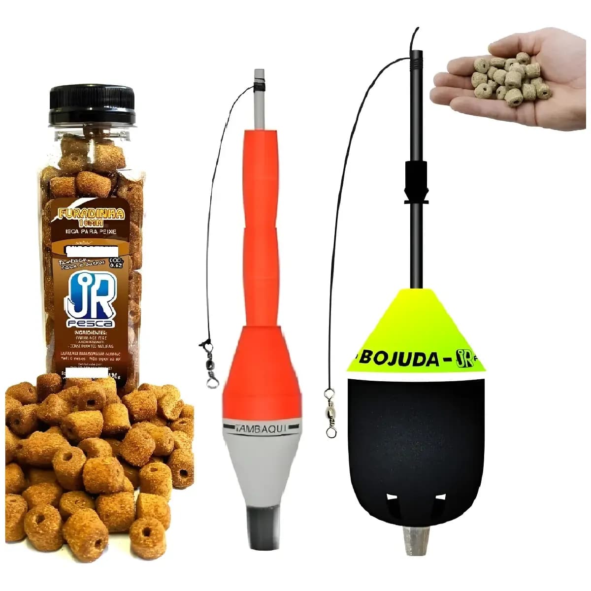 Kit Boia Cevadeira 50g Torpedo 52g + Ração JR Pesca 120g Pesca Tambaqui
