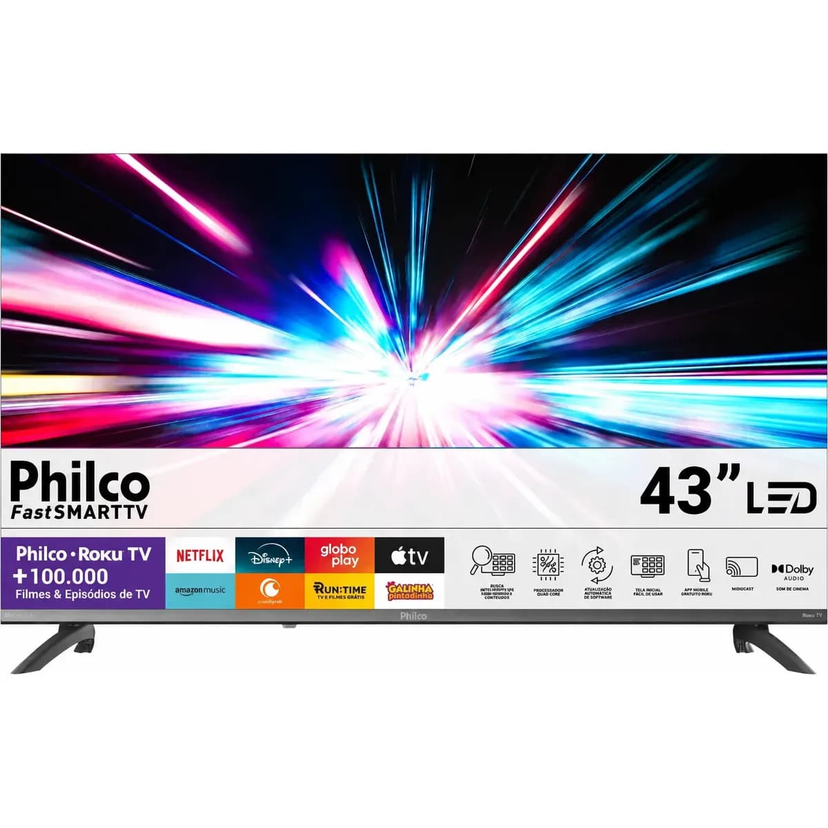 Smart Tv 43'' Philco Full Hd Roku Tv Hdr10 Dolby P43cra