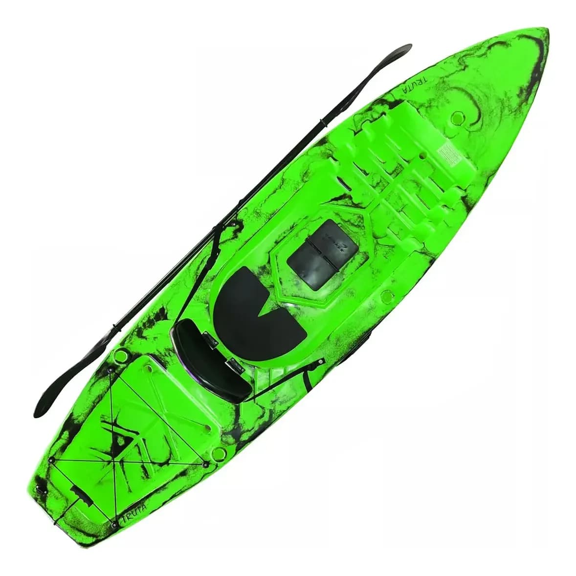 Caiaque Para Pesca Caiaker Truta Com Encosto + Remo 120kg  Cor Verde Neon
