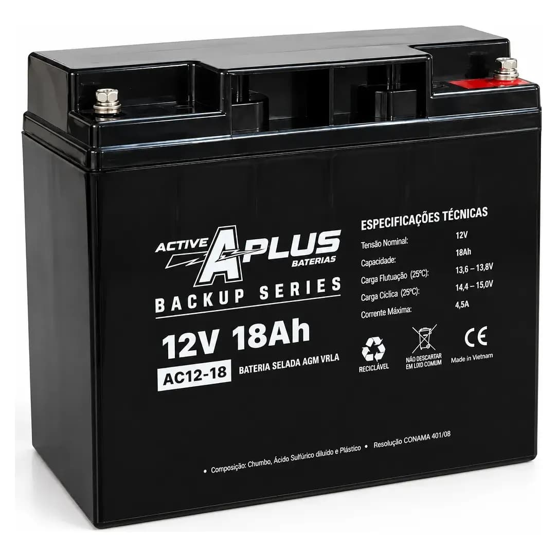 Bateria Nobreak 12v 18ah M5 Estacionária Ups Alarme Vrla