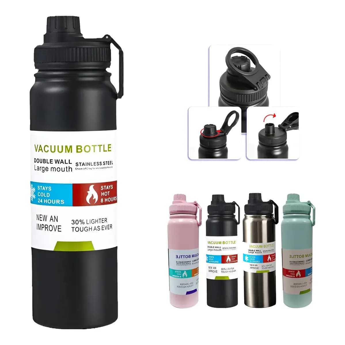 800mlgarrafa Térmica Água Squeeze Inox Academiaquente E Frio