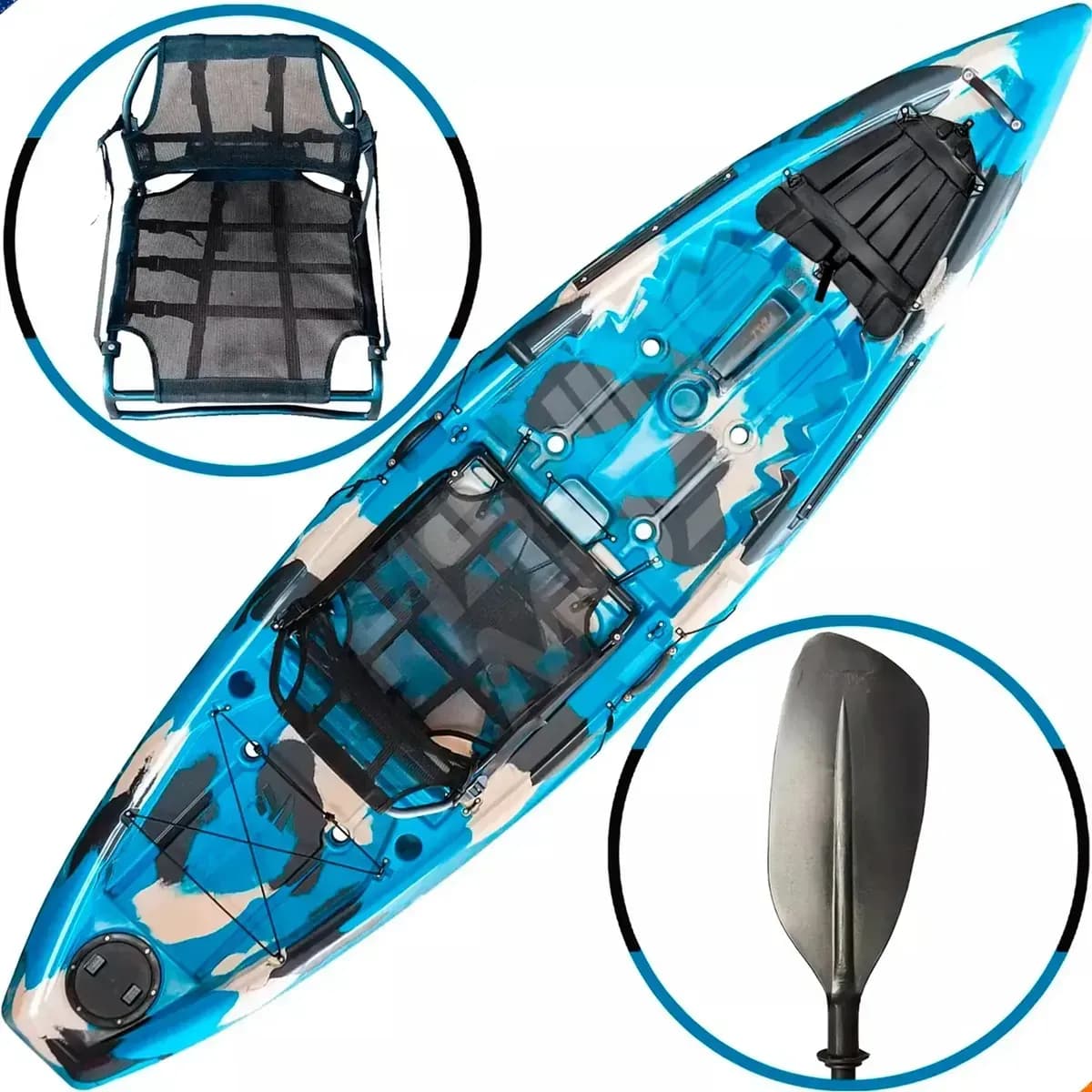Caiaque Tuna Pro Hidro2eko Kayak Pesca Com Remo E Cadeira