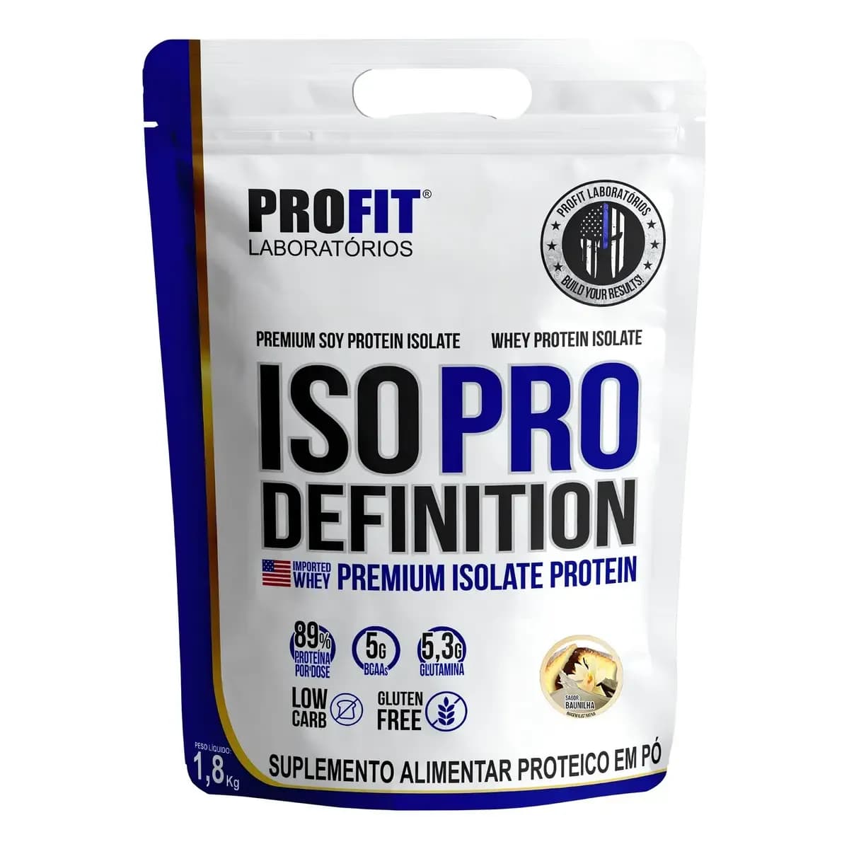 Whey protein Profit Iso Pro Definition em pó sabor Baunilha x 1.814kg