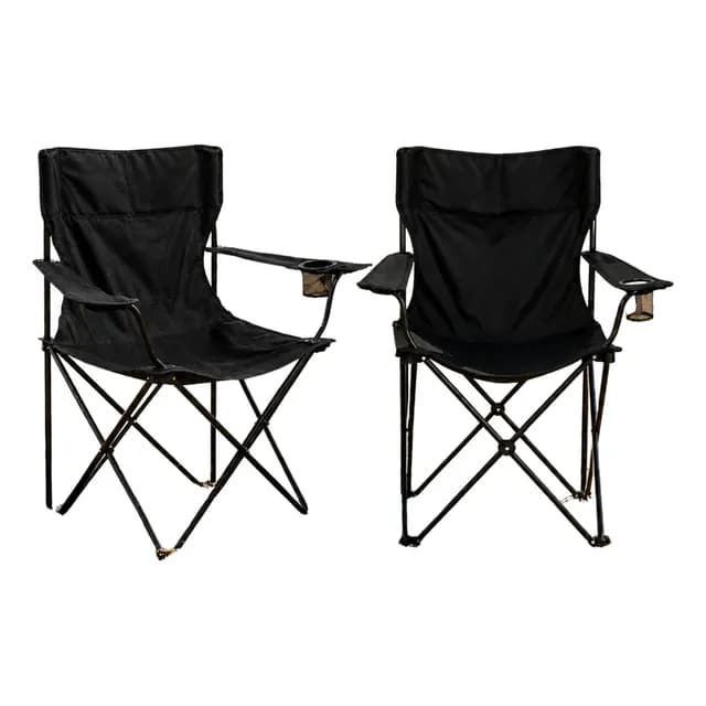 Kit 2 Cadeira De Praia Dobrável Camping Porta Copos 120kg