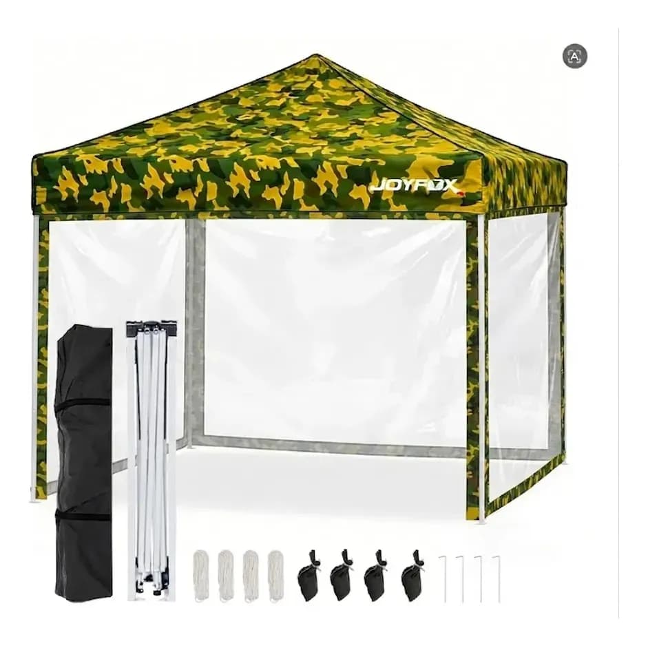 Barraca Articulada Joyfox 3x3m Camuflada Com Paredes Laterais para Camping e Eventos