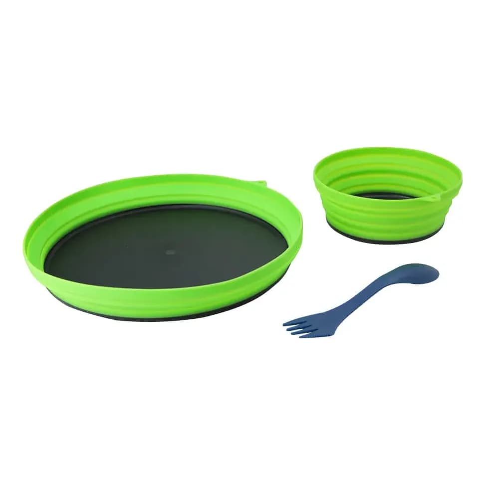 Kit Cozinha Portátil Dobrável 3 Peças Dish Azteq Bpa Free Verde