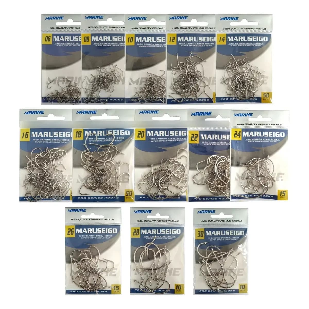 Kit Pesca Todos Os Tamanhos  Do Anzol Maruseigo Marine Sports