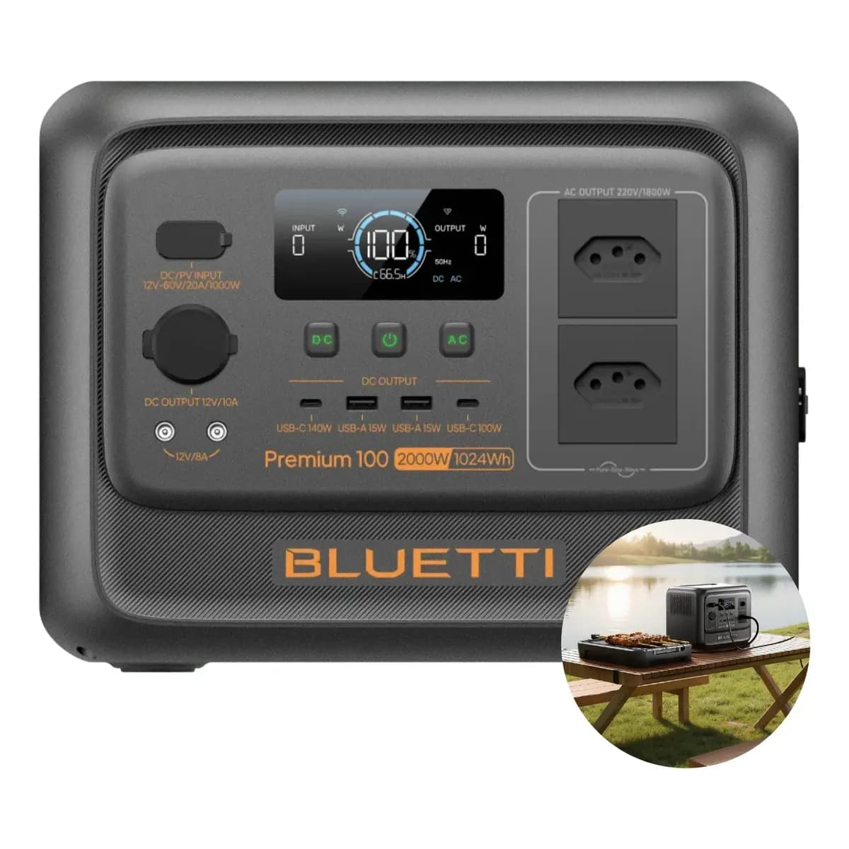 Gerador De Energia Solar Bluetti Premium 100 2000w / 1024wh