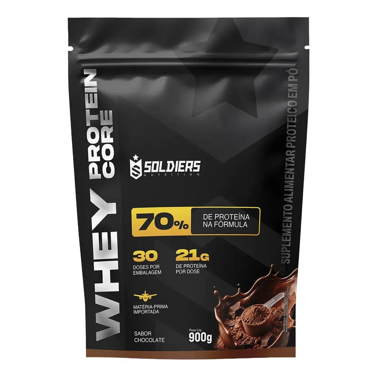 Whey protein Soldiers Nutrition em pó sabor Chocolate x 900g