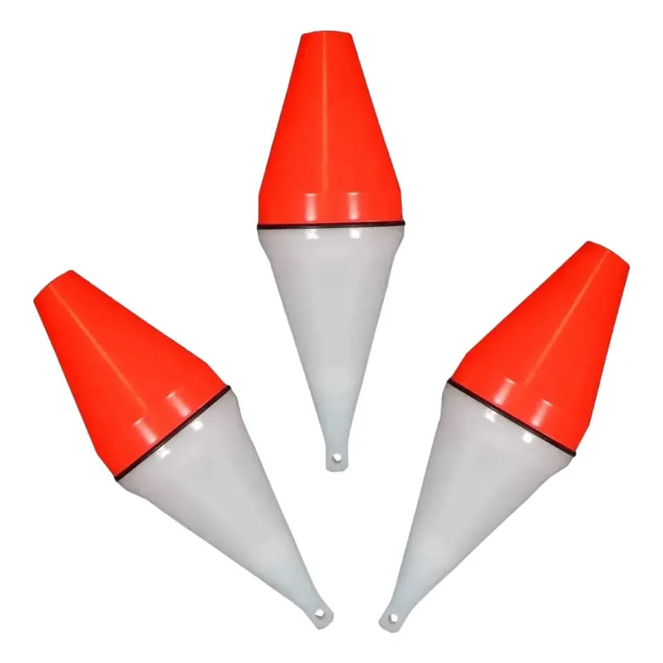 Kit 3 Boias Luminosas Pesca Noturna  15cm Plástico Boias Barão