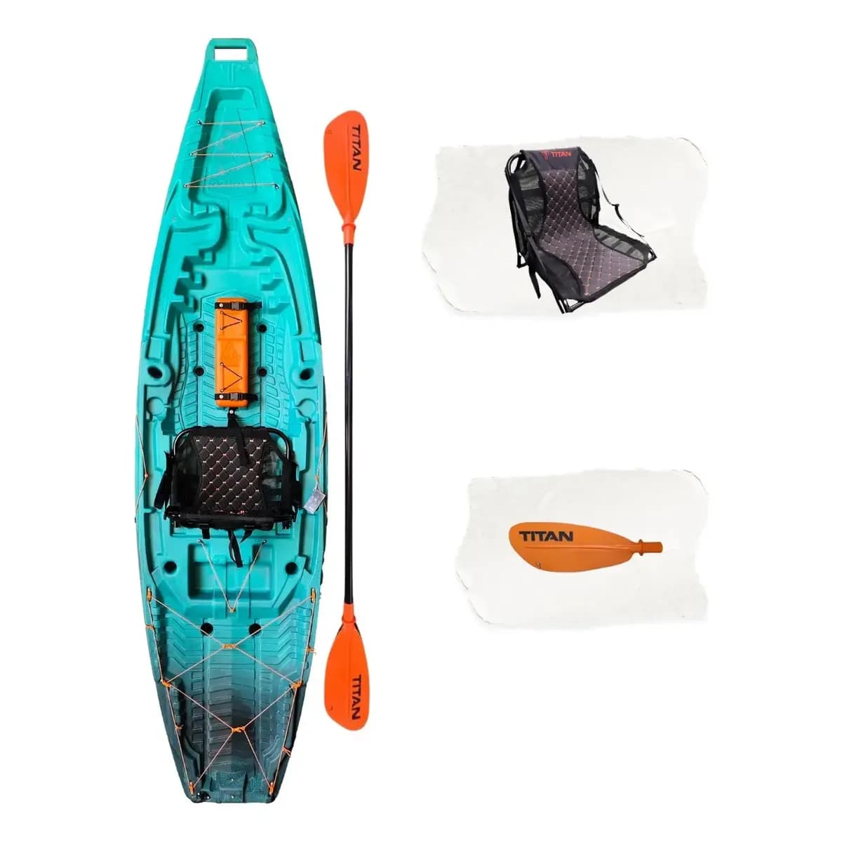 Caiaque Atlas De Pesca Com Remo E Cadeira  - Titan Cor Oceano