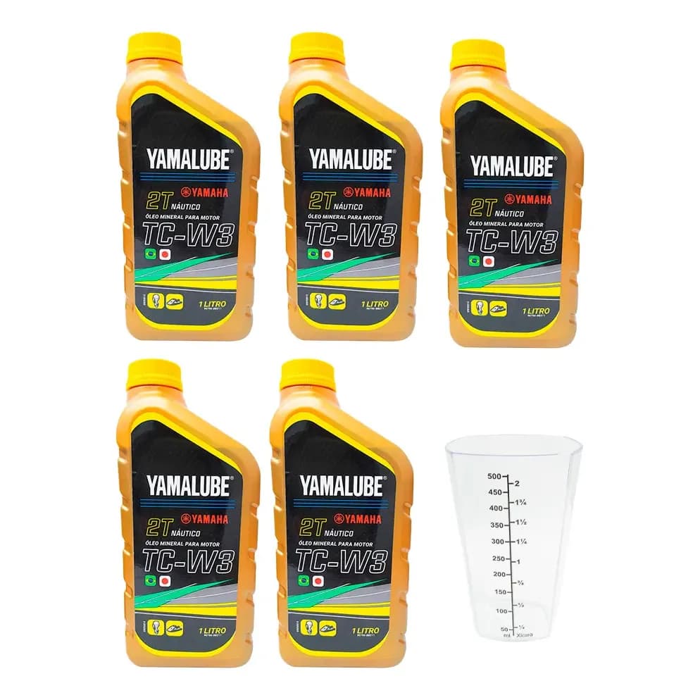 Yamalube Tcw3 2t Óleo Náutico Premium Kit 05 + Copo Dosador