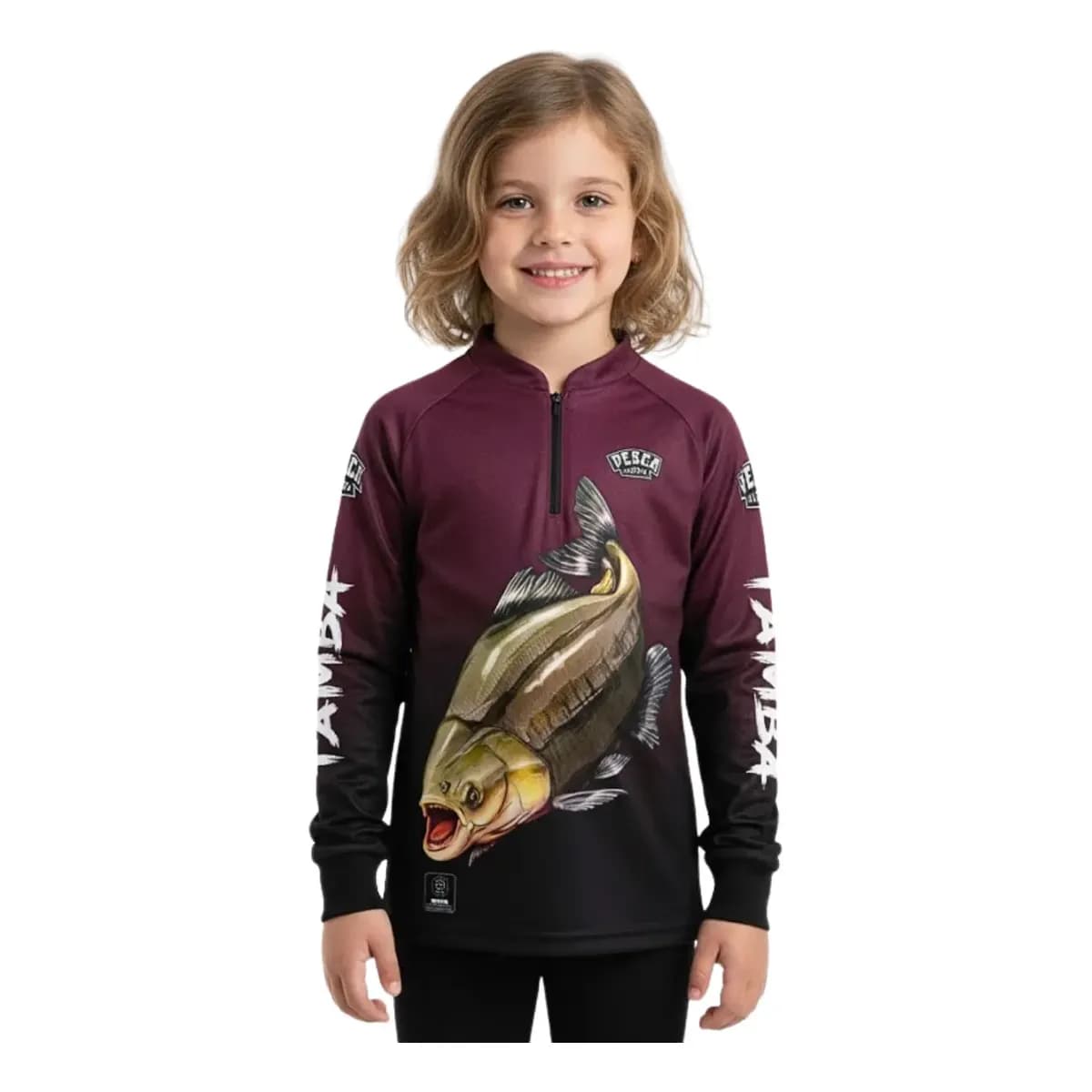 Camisa Camiseta De Pesca Infantil Tamba Com Proteção Uv50