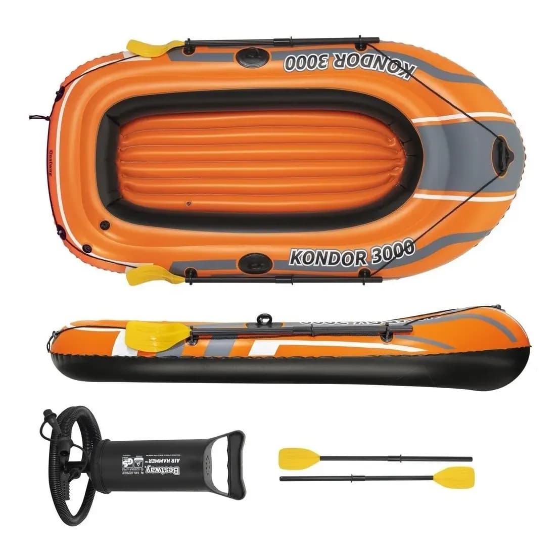 Bote Inflável Bestway Kondor 2 Pessoas+ Bomba+ Par De Remos