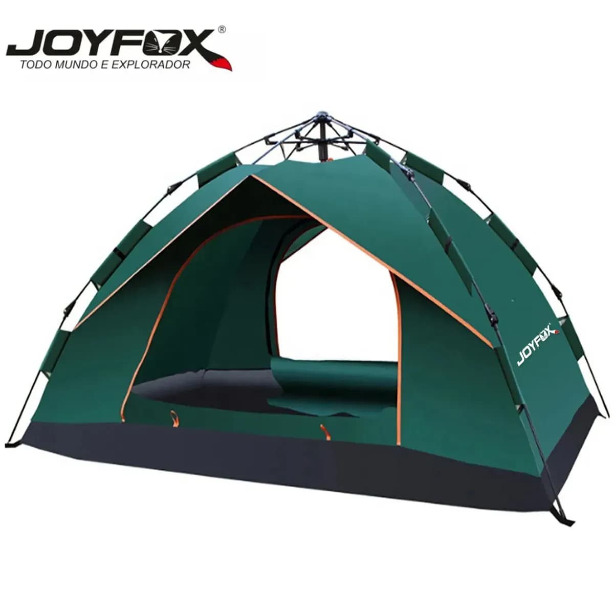 Barraca de Camping Pop Up Joyfox para 4 Pessoas Automática Acampamento Barraca Montagem Rápida e Impermeável Cor Verde-escuro