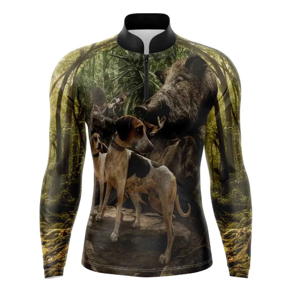 Camisa Camiseta Caça Javali Caçador Du Mato Foxhound Uv50