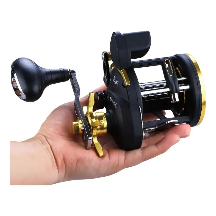 Carretilha Sougayilang Tra30 Baitcasting Casting Freshwater Preto C Dourado Esquerdo