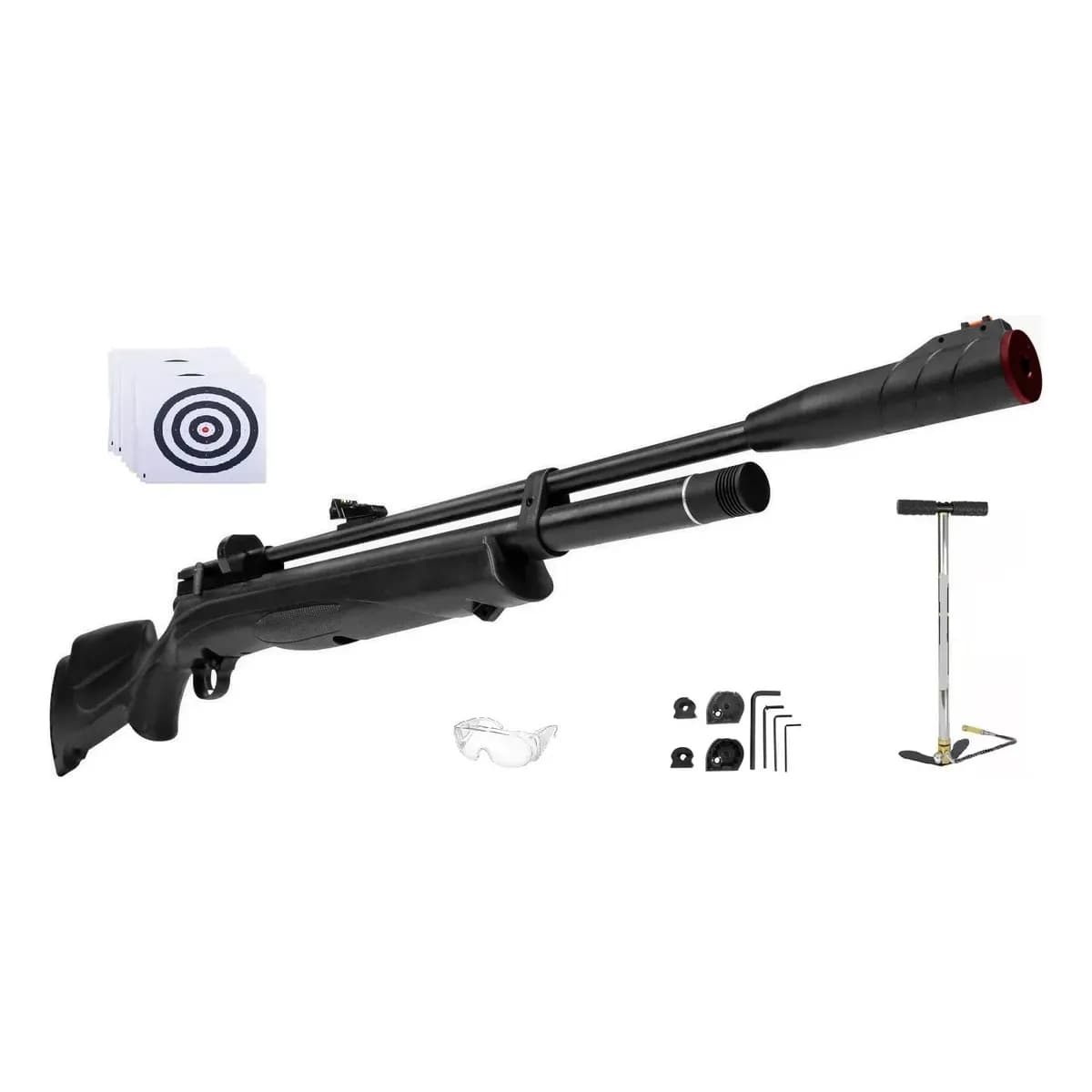 Carabina Pressão Beeman 1336s Polimero 6.35mm + Bomba Pcp Preto 6.35 Mm