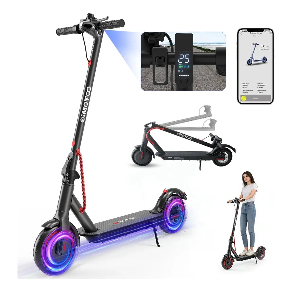 Patinete Elétrico 350w Adulto Com Amortecedor E App Dobrável