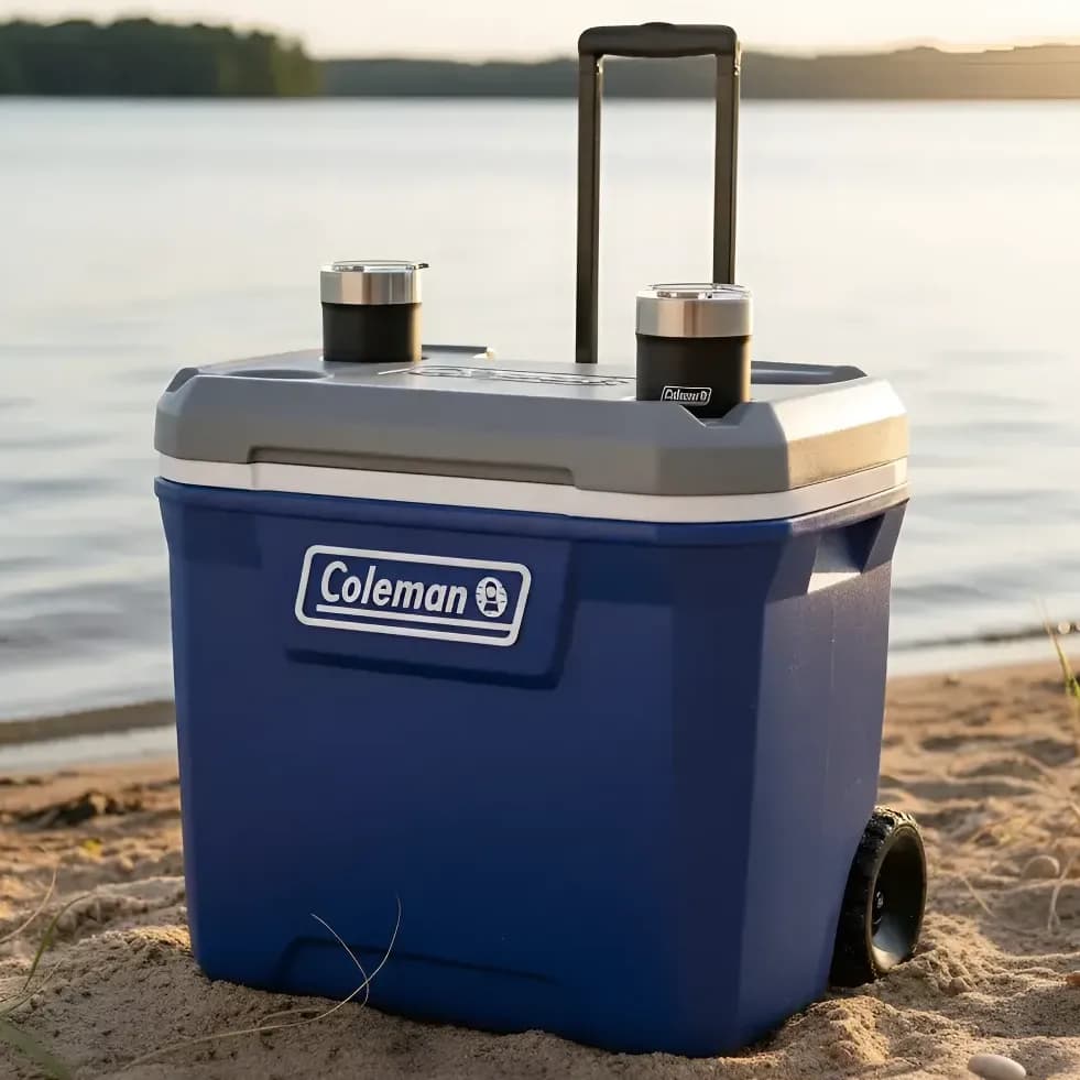 Caixa Termica Coleman Com Rodinha 61,5 Litros Lakeside Azul