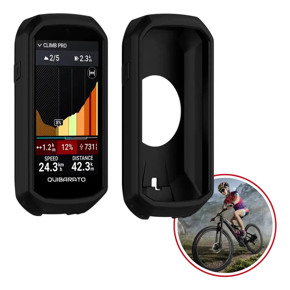 Capa de Silicone Preta para Garmin Edge 1050 Proteção Quibarato