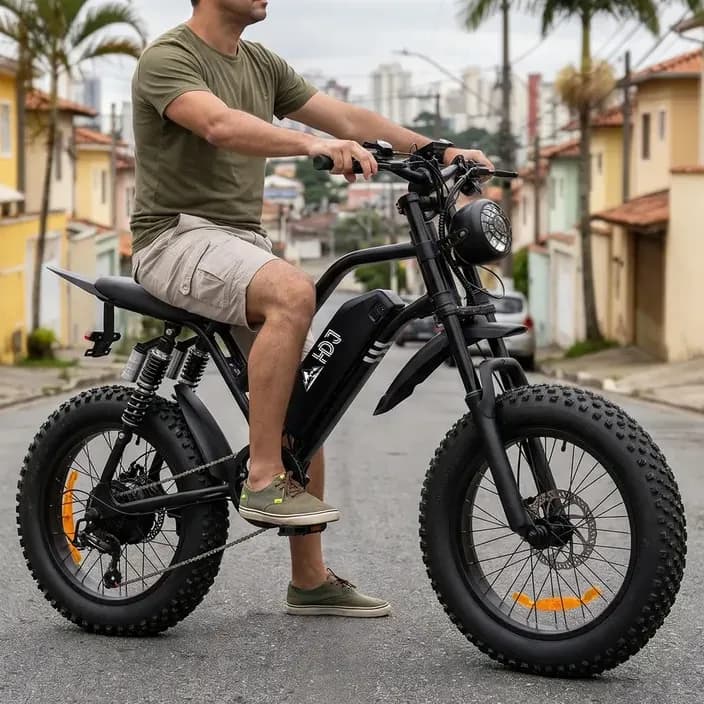 Bicicleta Eletrica Scooter 1000w Bike 50km Litio 48v Preto L