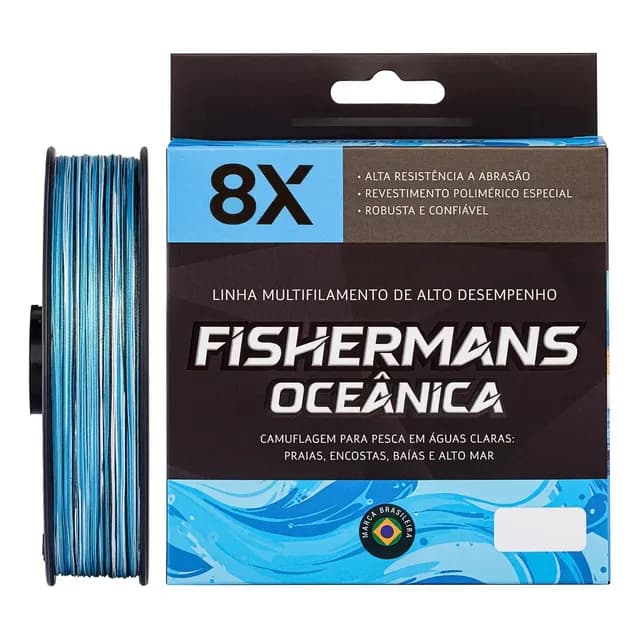 Linha De Pesca Fishermans Multifilamento 8x 600m Cor Oceânica - 0.37mm 60 Libras