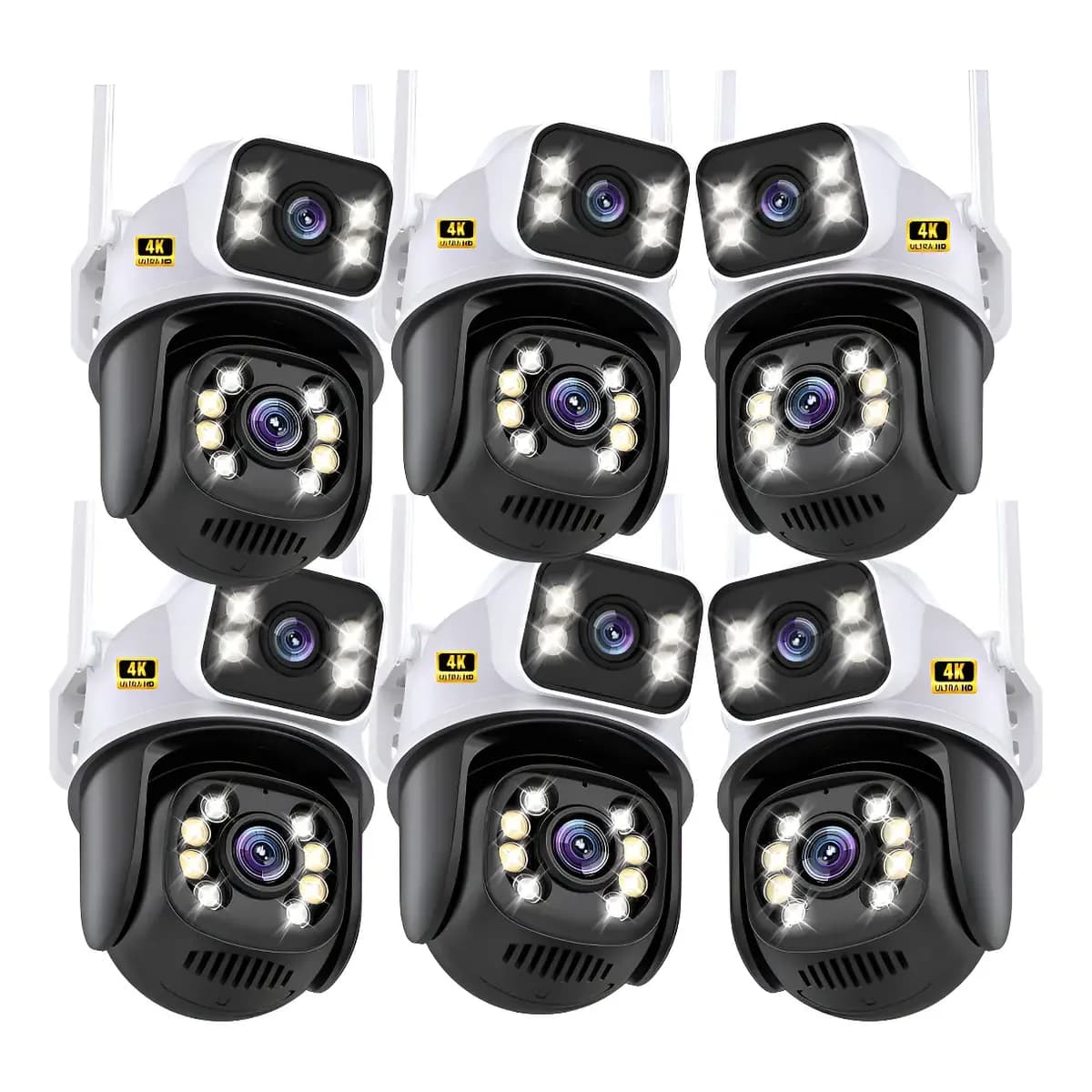 Kit 6 Câmeras De Segurança Wi-fi Smart  Dupla 6mp Vigilância App Icsee