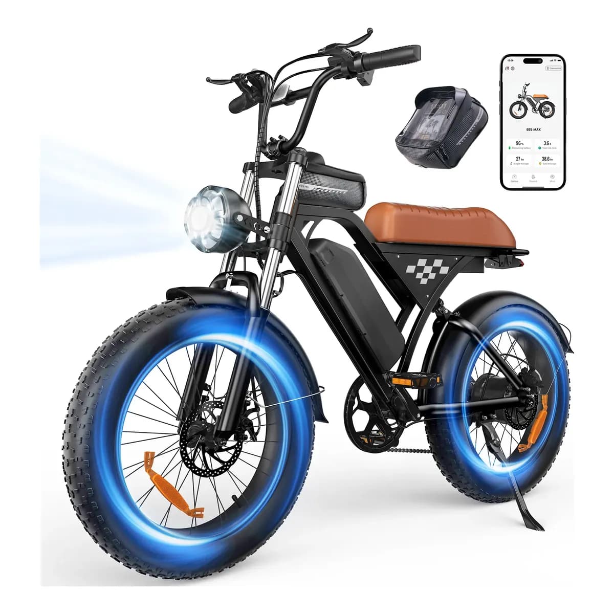 Xroymexroy Bicicleta Elétrica 18.2ah App Inteligente Ideal Preto M