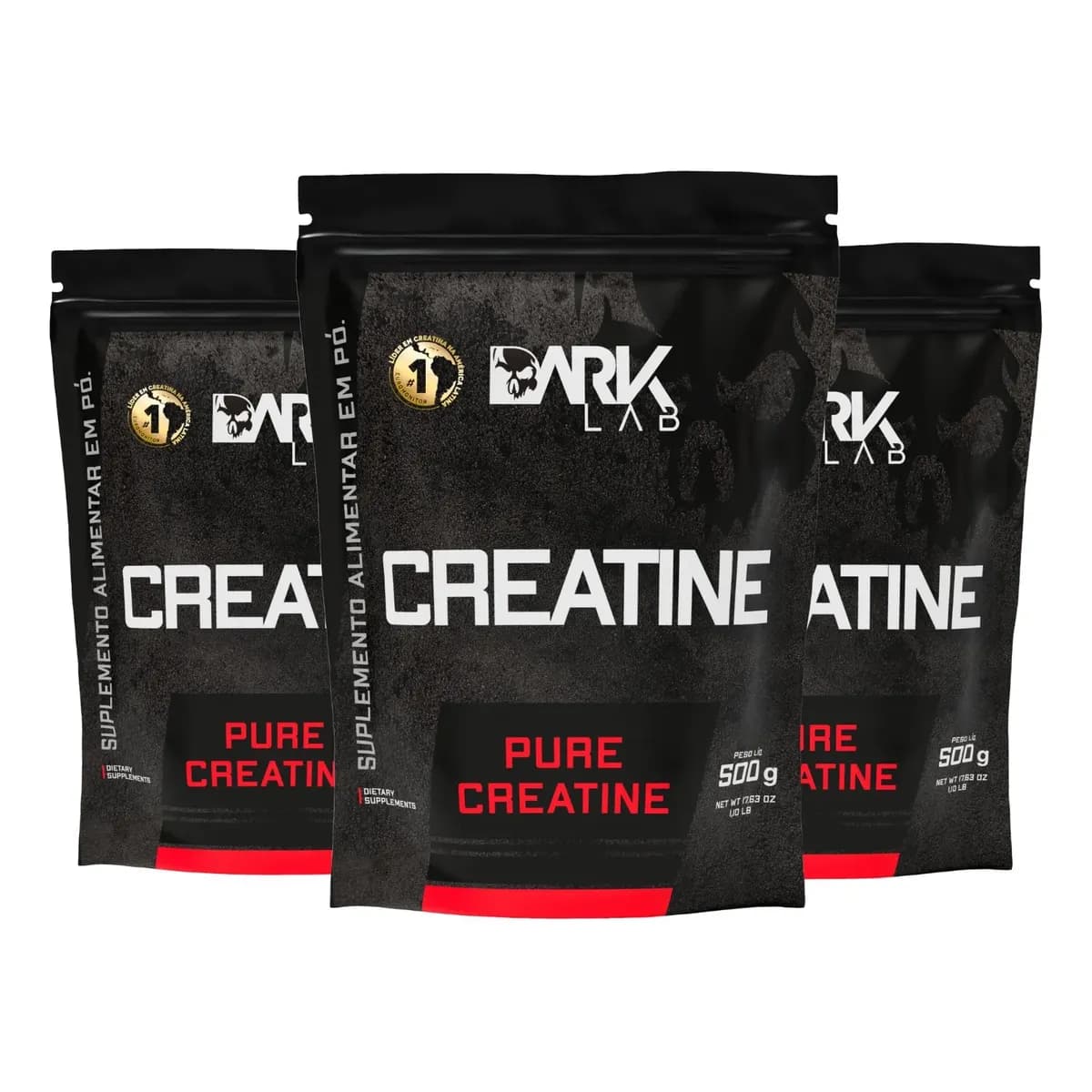 3x Creatina Monohidratada 100% Pura 500g Dark Lab