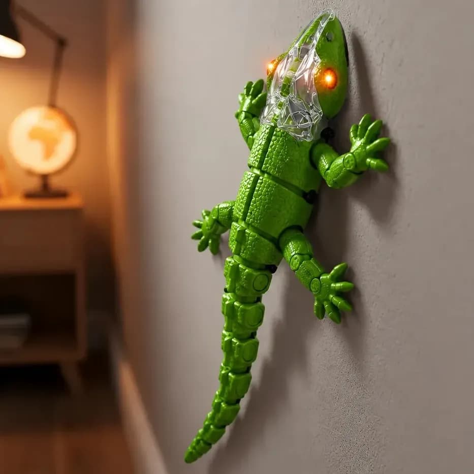 Lagarto Robô Controle Remoto Infravermelho Anda na Parede Teto Luz de Led