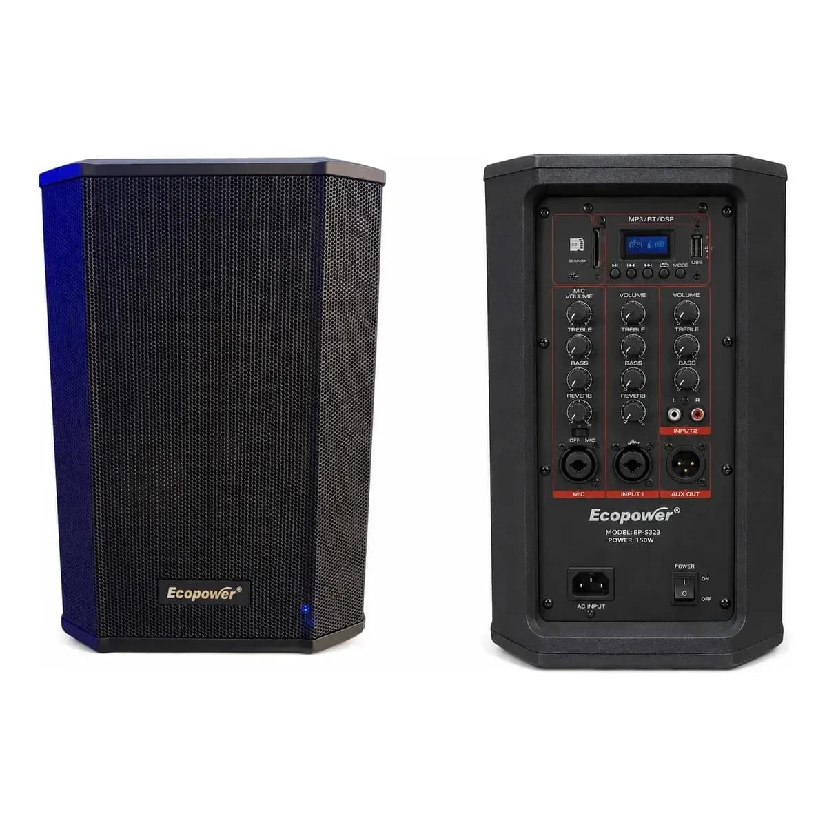 Alto-falante Portátil Ecopower EP-s323 Bluetooth Preto 150W RMS