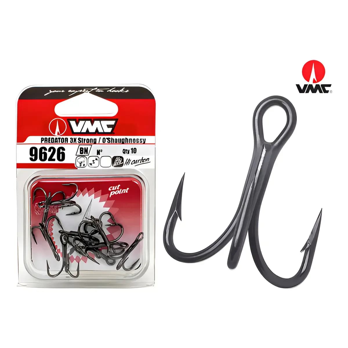 Anzol Garateia VMC Predator 3X Strong Nº1 Aço Carbono 10 Unids