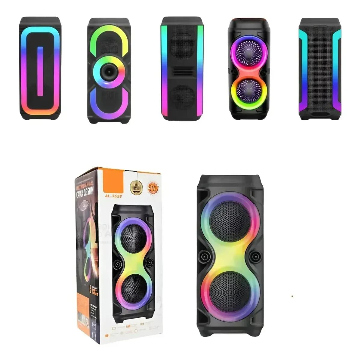 Caixa de som LED RGB Bluetooth