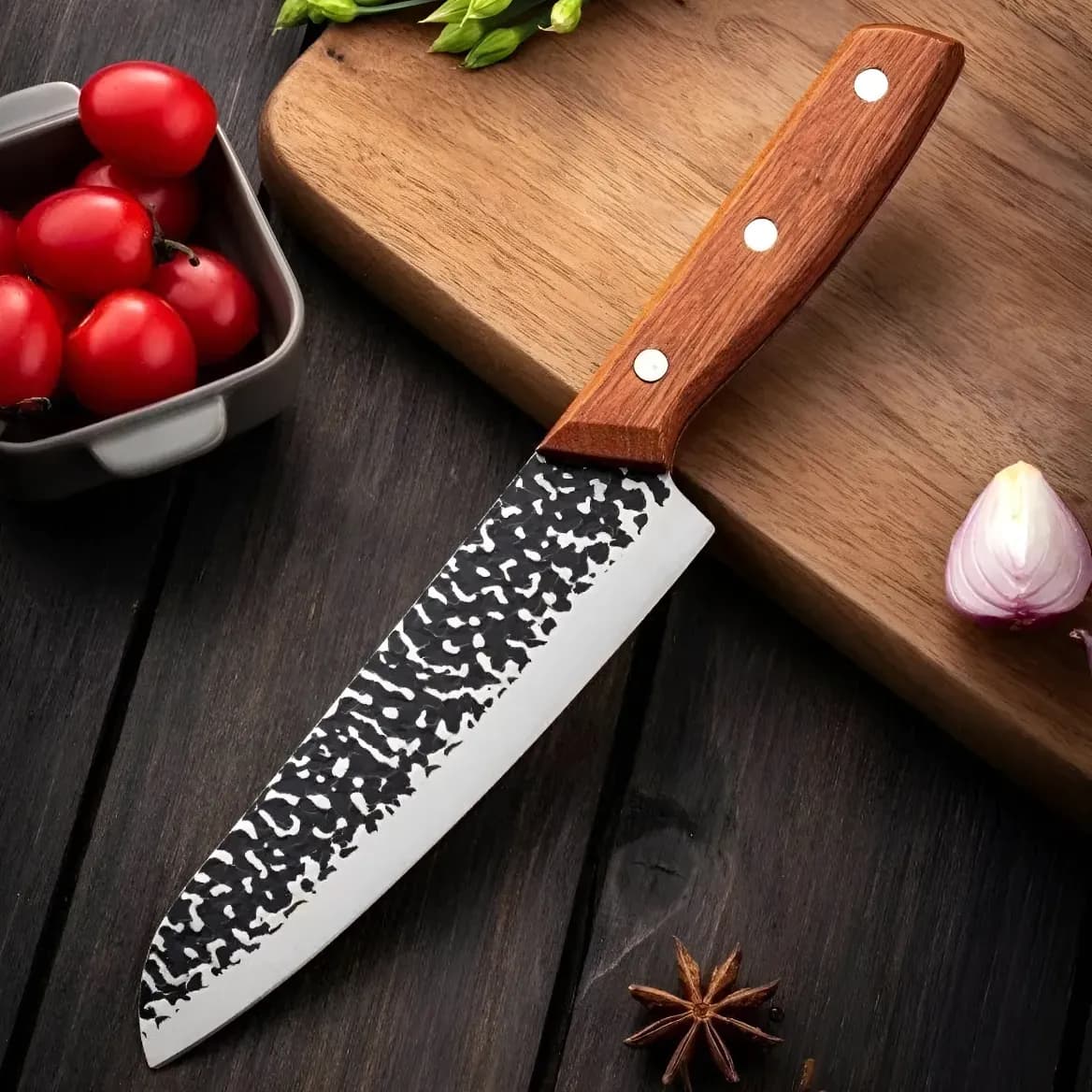 Faca Cozinha Artesanal Churrasco Caça Pesca Aço Forjado Edc