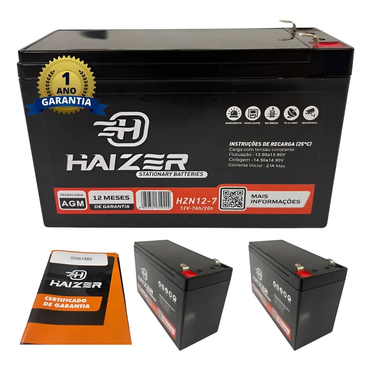 Bateria Nobreak 7ah Haizer Selada Segurança 1 Ano Garantia Bateria Nobreak 12v 7ah