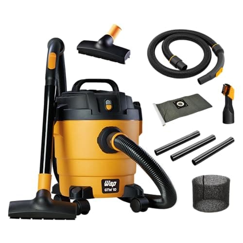 Aspirador WAP de Pó e Água GTW 10, Compacto, 10 Litros, com Mangueira de 1,5 Metros, Filtro Lavável
