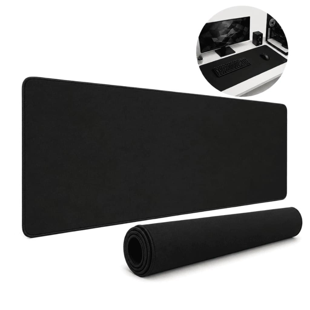 Mousepad Gamer Preto Sem Desenho Extra Grande 90 X 40 Cm